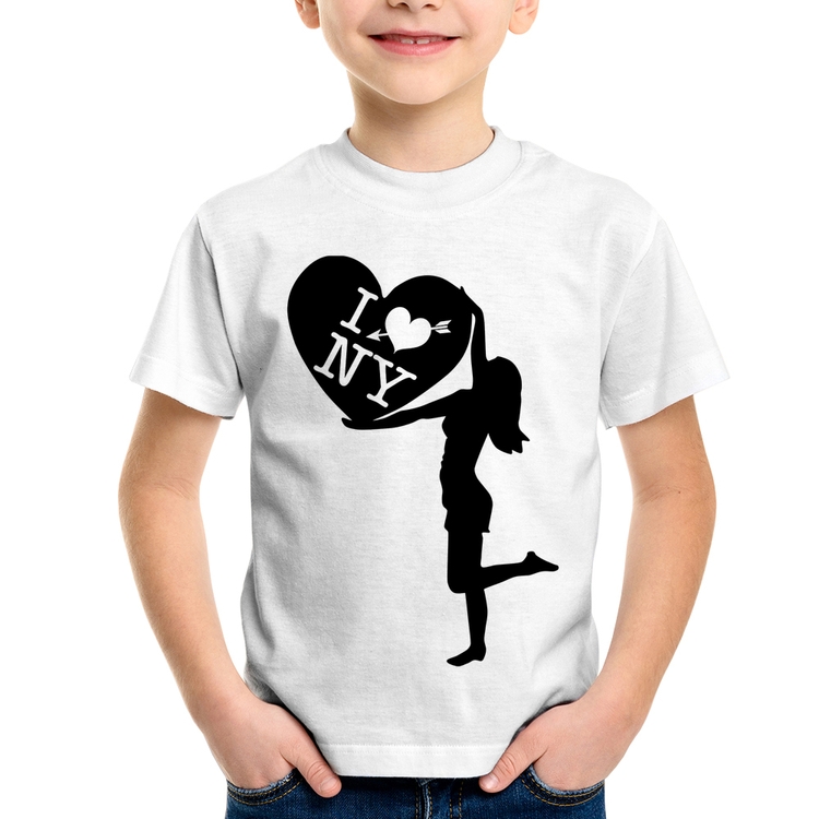 Camiseta Infantil I love NY Girl