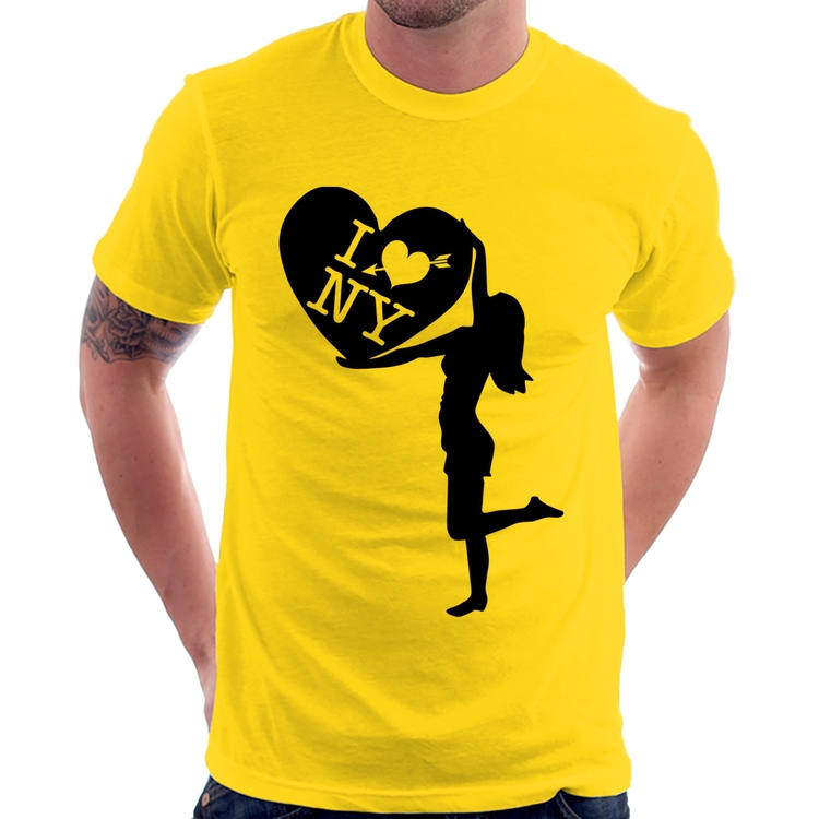 Camiseta I love NY Girl - Amarela