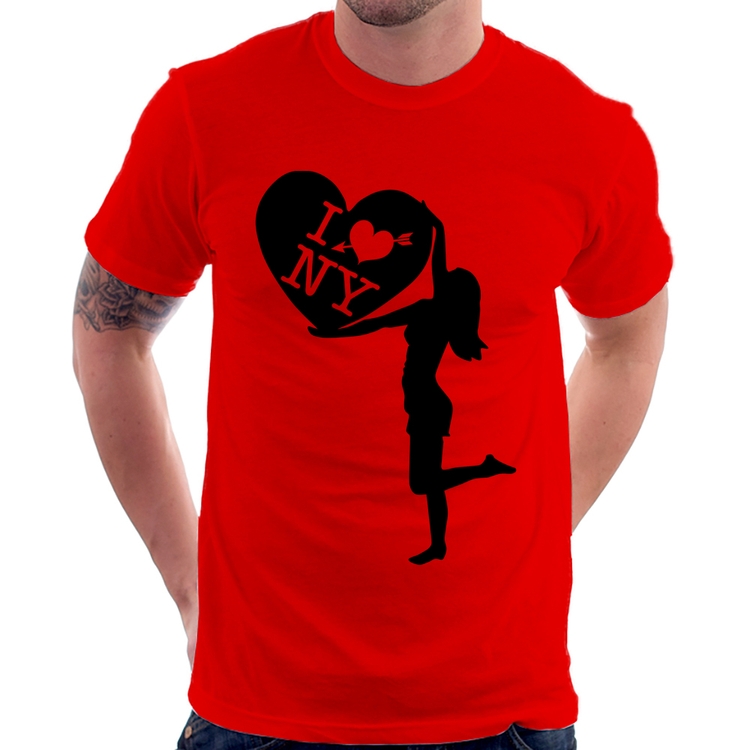 Camiseta I love NY Girl - Vermelha