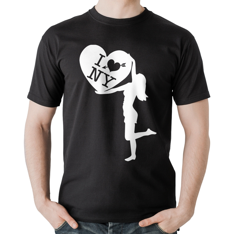 Camiseta Algodão I love NY Girl
