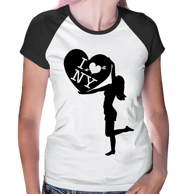 Baby Look Raglan I love NY Girl