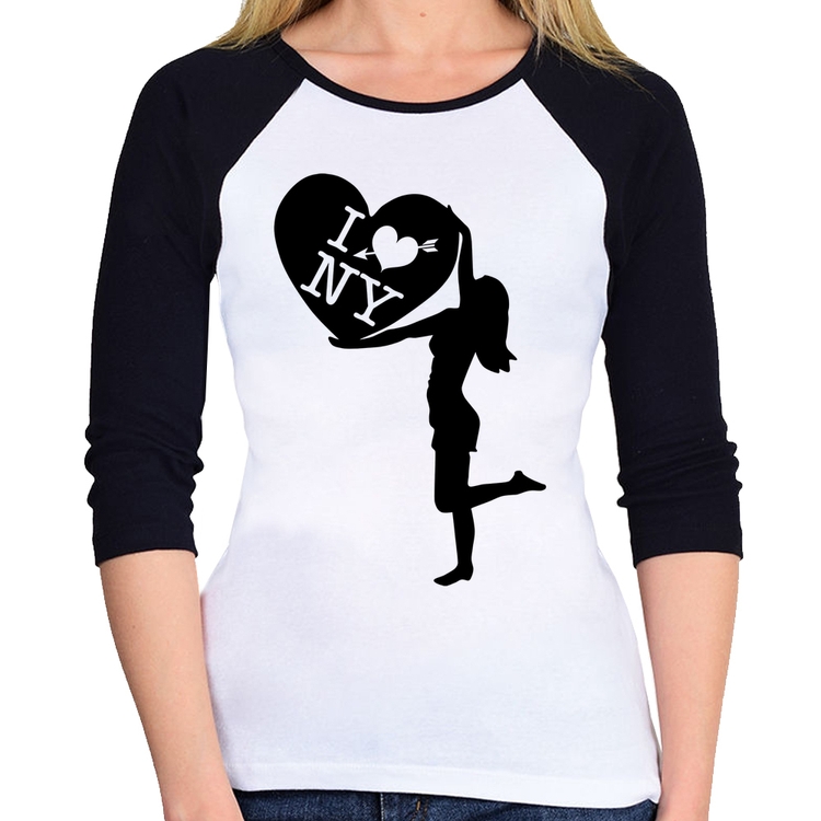 Baby Look Raglan I love NY Girl Manga 3/4
