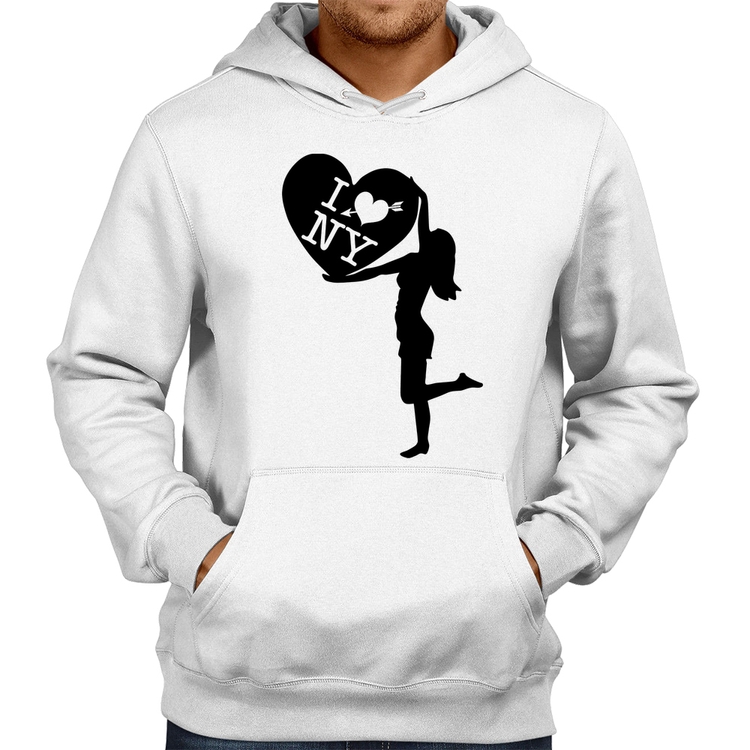 Moletom I love NY Girl - Branco