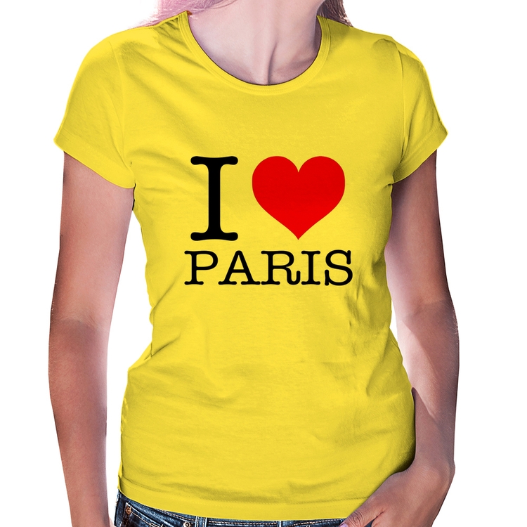 Baby Look I love Paris - Amarela