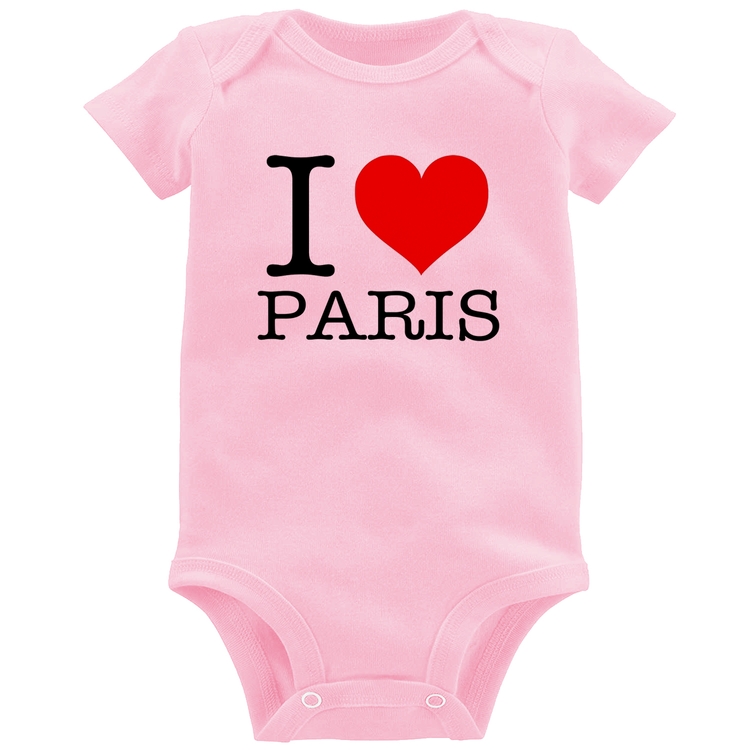 Body Bebê I love Paris - Rosa Bebê