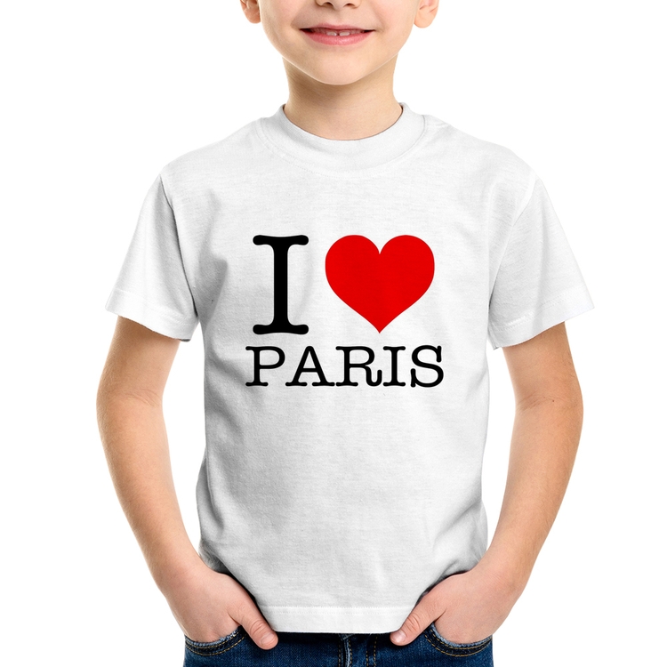 Camiseta Infantil I love Paris