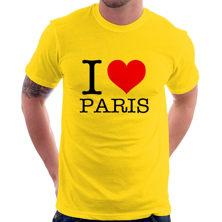 Camiseta I love Paris - Amarela