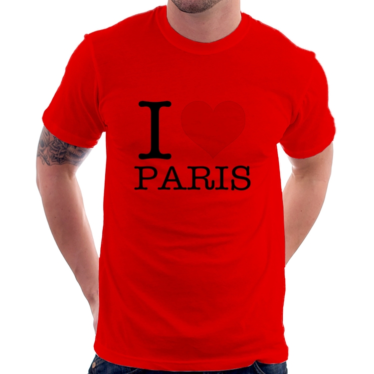 Camiseta I love Paris - Vermelha