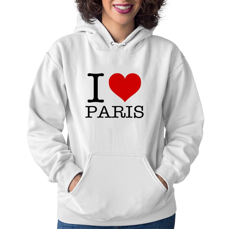Moletom Feminino I love Paris - Branco