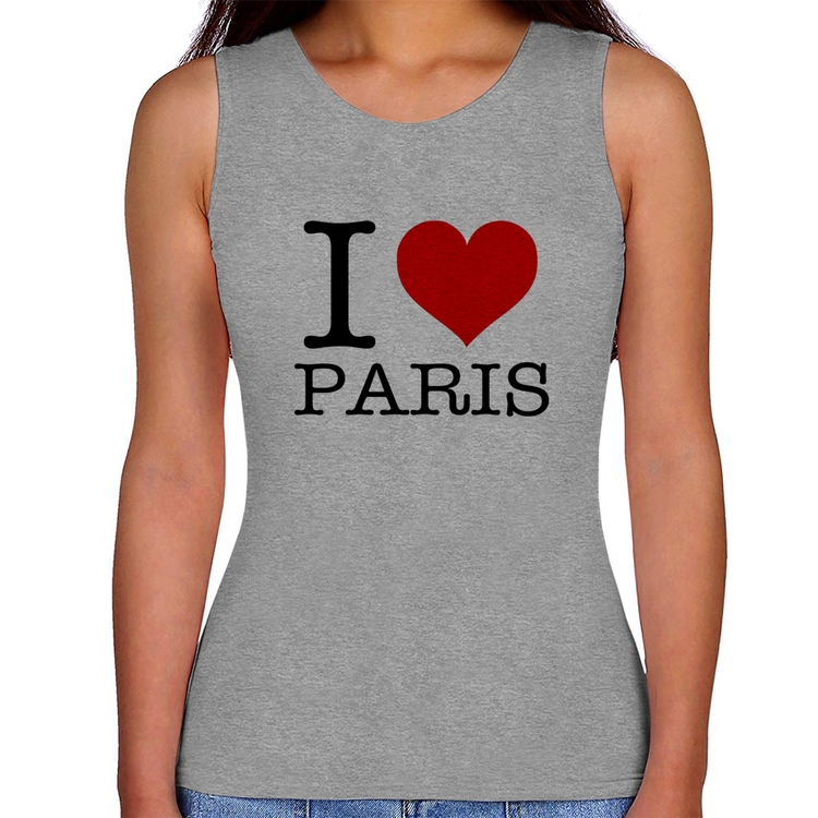 Regata Feminina I love Paris - Cinza
