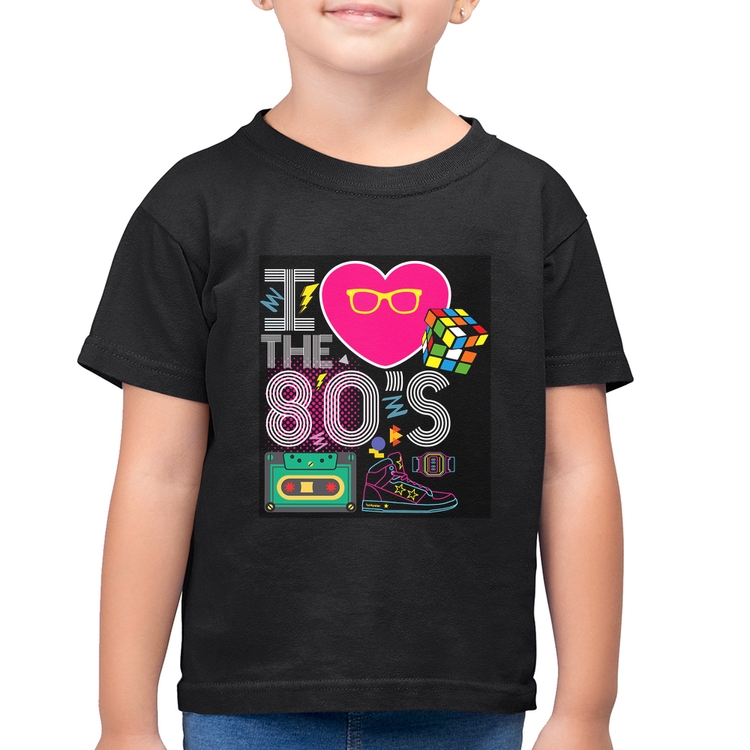 Camiseta Algodão Infantil I Love the 80's