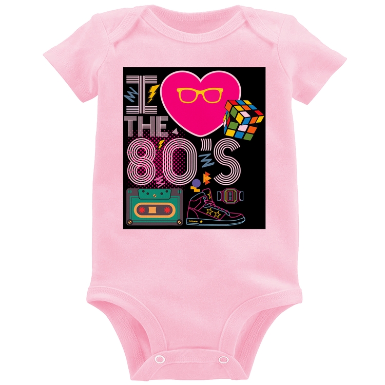Body Bebê I Love the 80's - Rosa Bebê