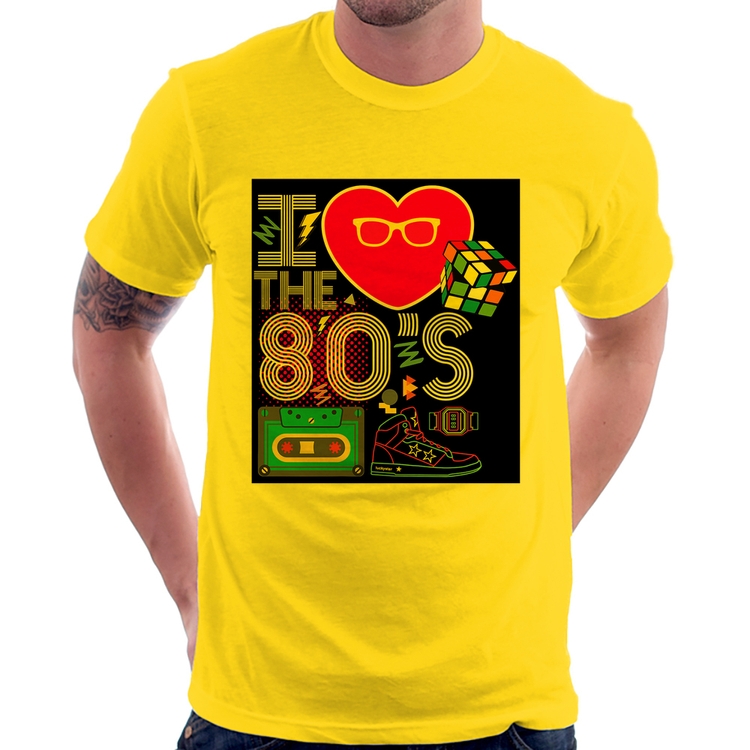 Camiseta I Love the 80's - Amarela