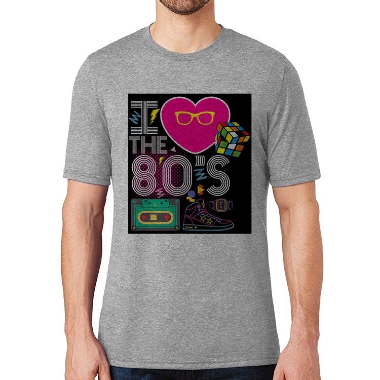 Camiseta I Love the 80's - Cinza