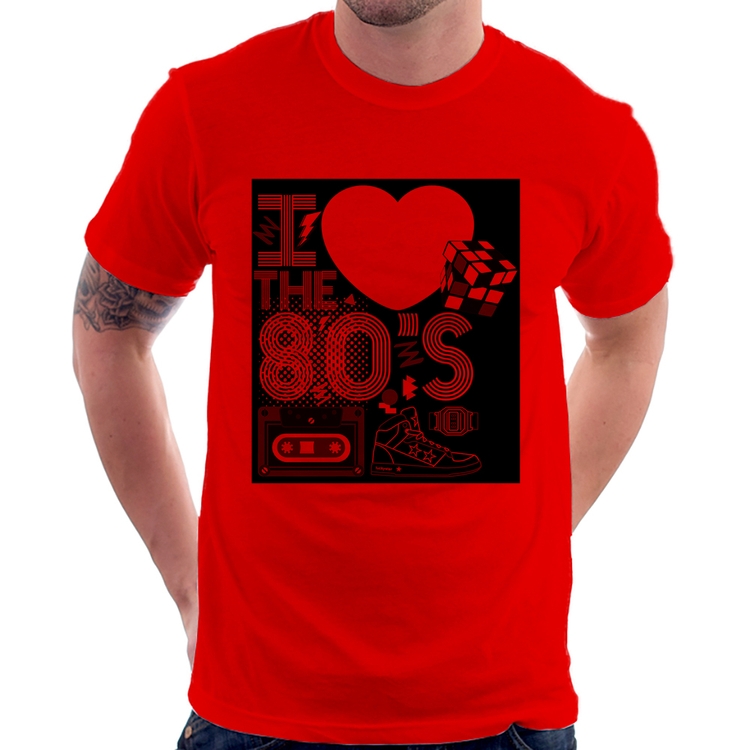 Camiseta I Love the 80's - Vermelha