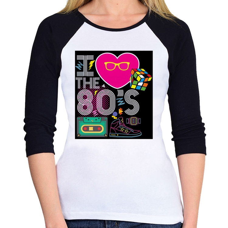 Baby Look Raglan I Love the 80's Manga 3/4