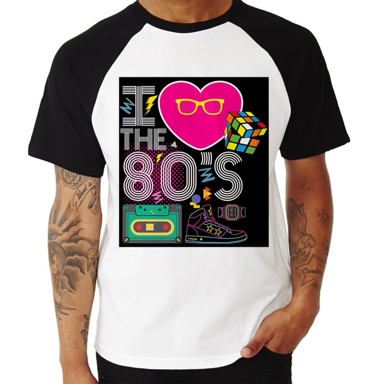 Camiseta Raglan I Love the 80's