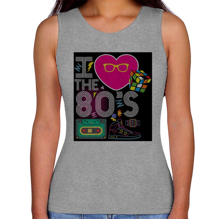Regata Feminina I Love the 80's - Cinza
