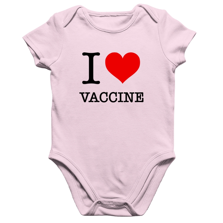 Body Bebê Algodão I Love Vaccine - Rosa Bebê