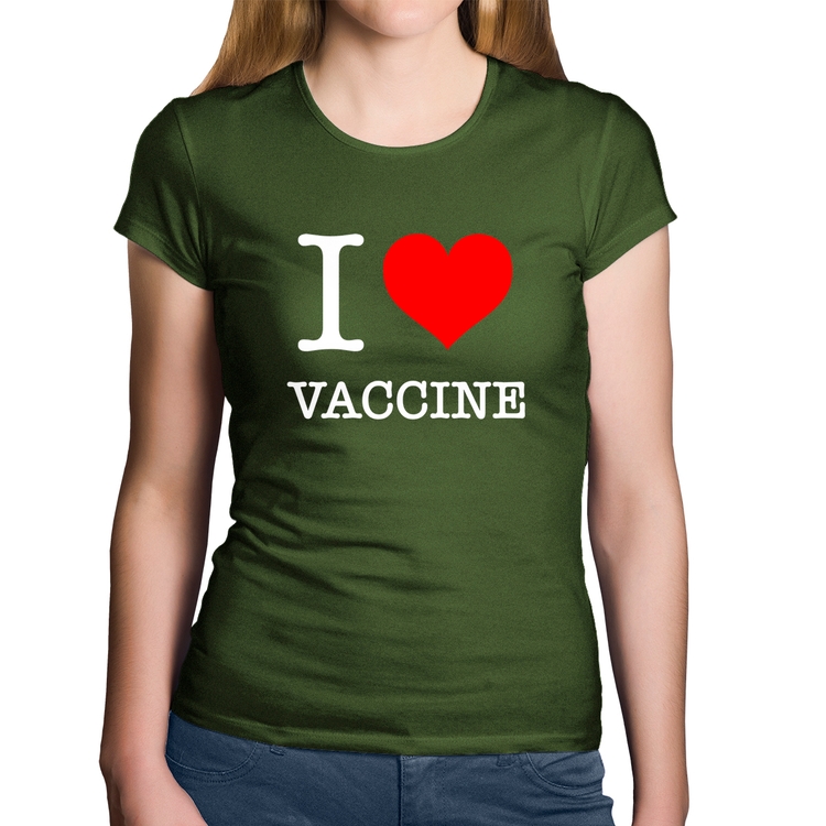 Baby Look Algodão I Love Vaccine - Musgo