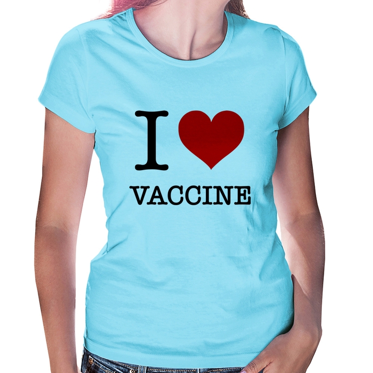 Baby Look I Love Vaccine - Azul Bebê