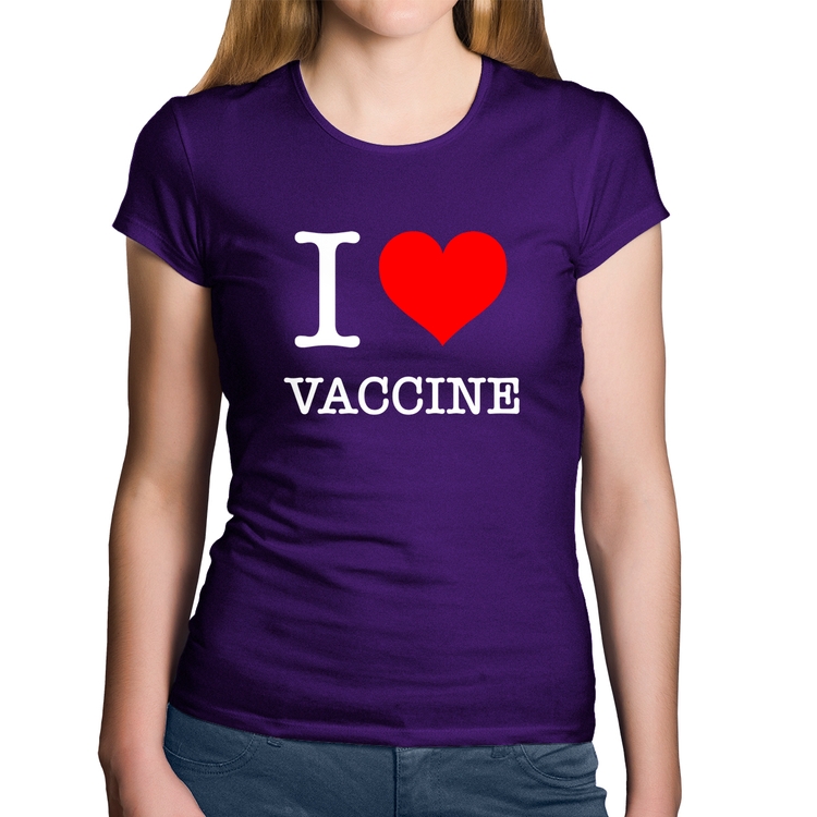 Baby Look Algodão I Love Vaccine - Roxa