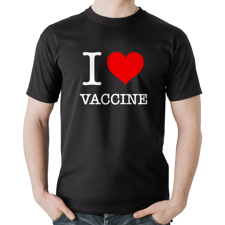 Camiseta Algodão I Love Vaccine