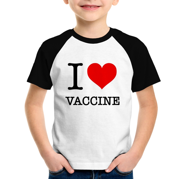 Camiseta Raglan Infantil I Love Vaccine