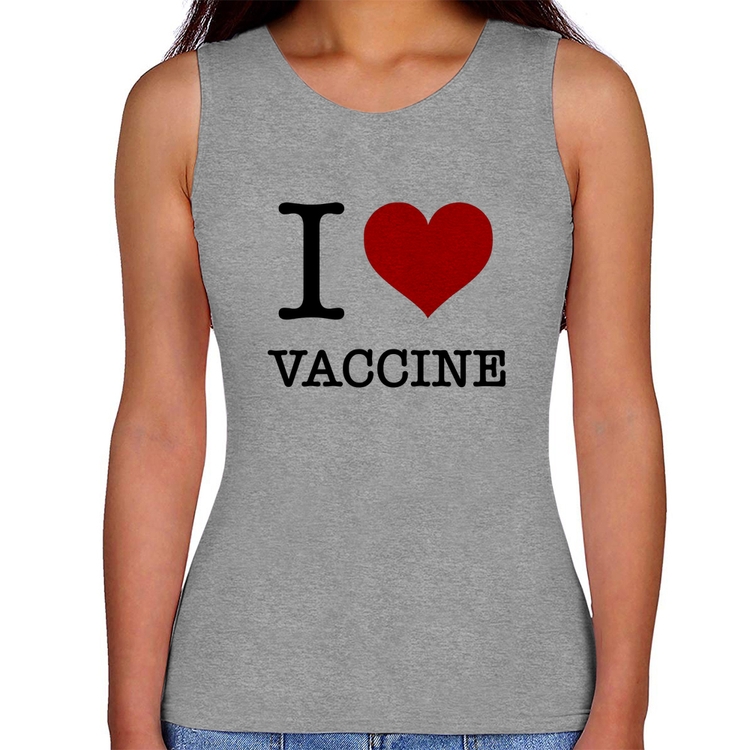 Regata Feminina I Love Vaccine - Cinza