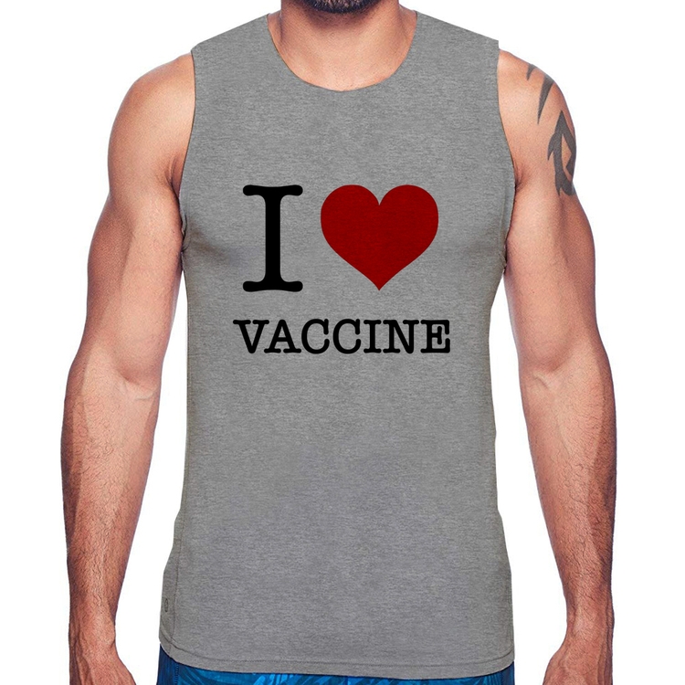 Regata I Love Vaccine - Cinza