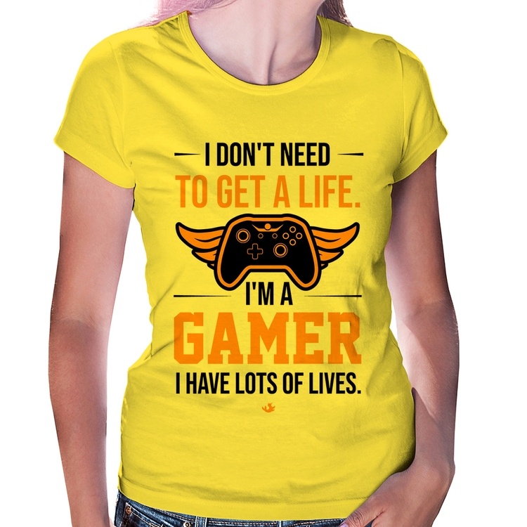 Baby Look I'm a gamer, I have lots of lives - Amarela