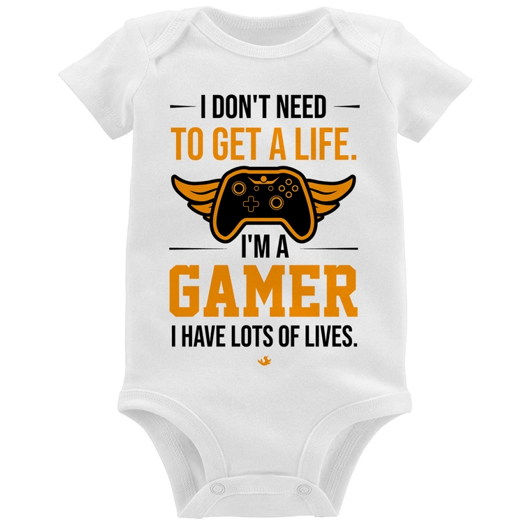 Body Bebê I'm a gamer, I have lots of lives