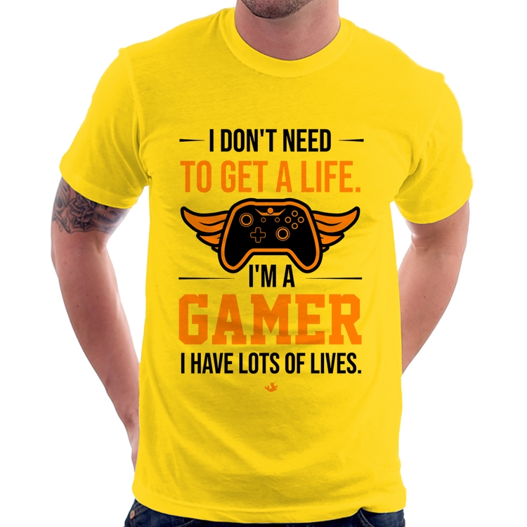 Camiseta I'm a gamer, I have lots of lives - Amarela