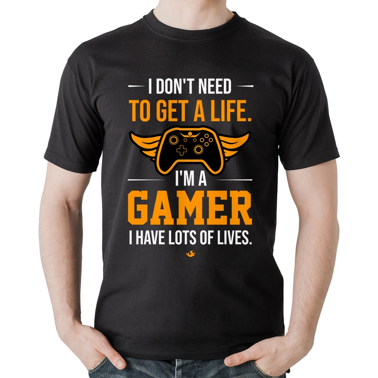 Camiseta Algodão I'm a gamer, I have lots of lives