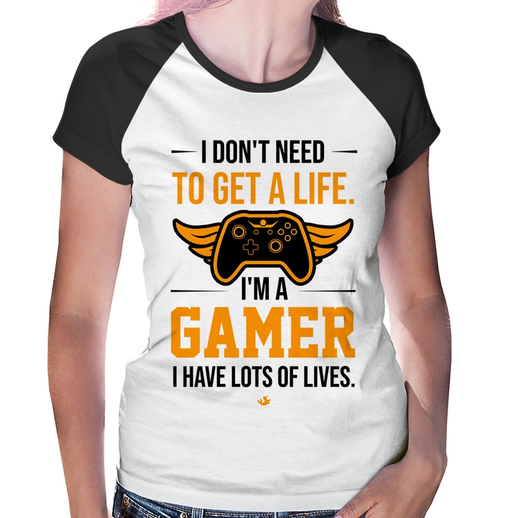 Baby Look Raglan I'm a gamer, I have lots of lives