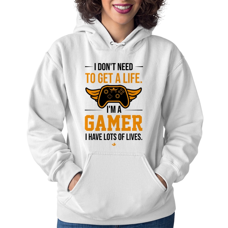 Moletom Feminino I'm a gamer, I have lots of lives - Branco