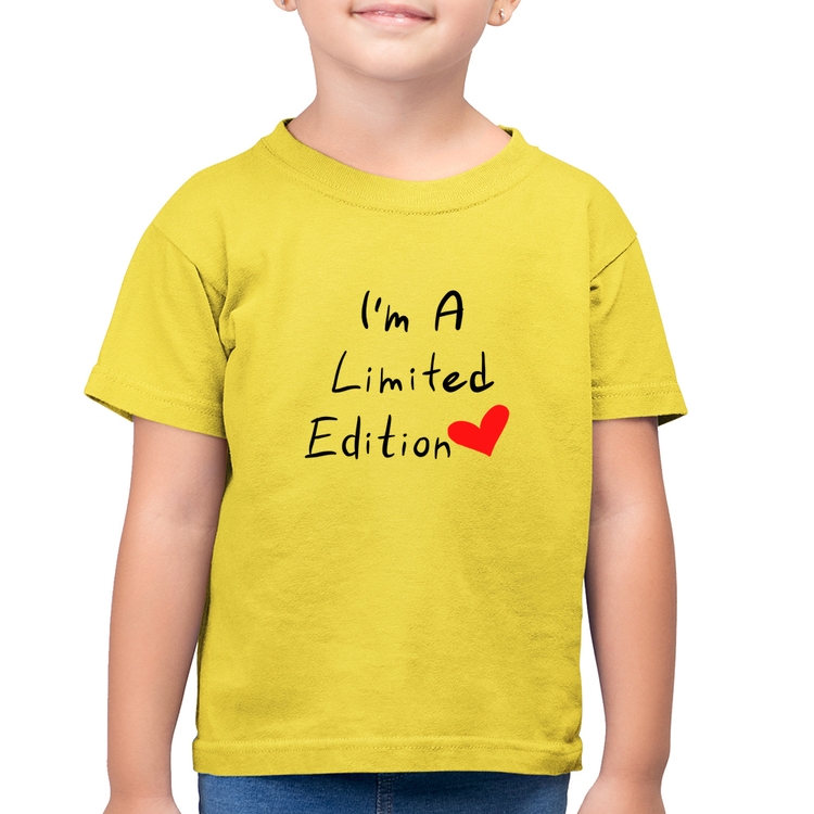 Camiseta Algodão Infantil I'm A Limited Edition - Amarelo Canário