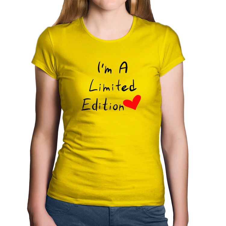 Baby Look Algodão I'm A Limited Edition - Amarela