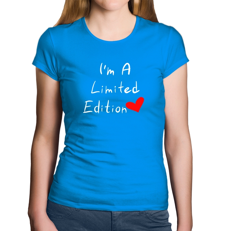 Baby Look Algodão I'm A Limited Edition - Azul
