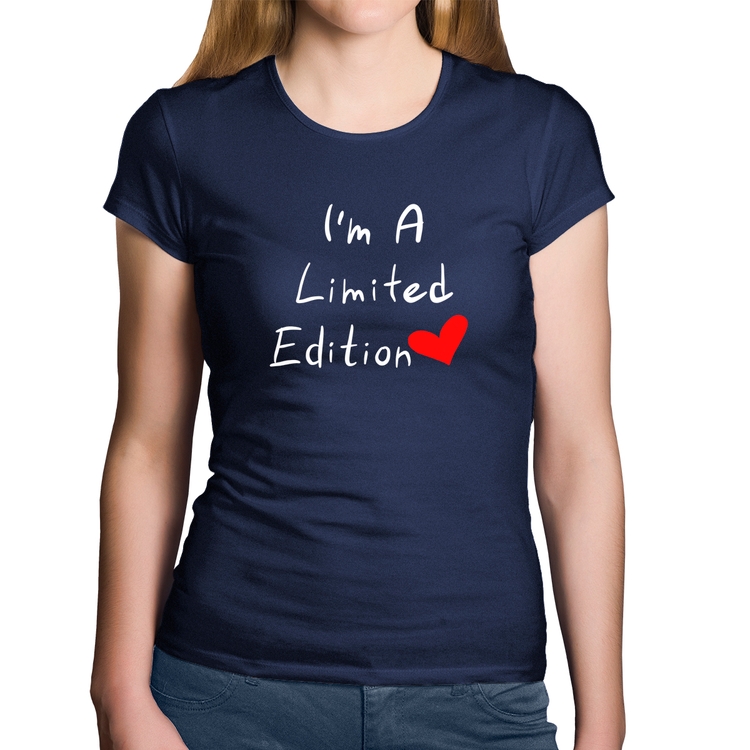 Baby Look Algodão I'm A Limited Edition - Marinho