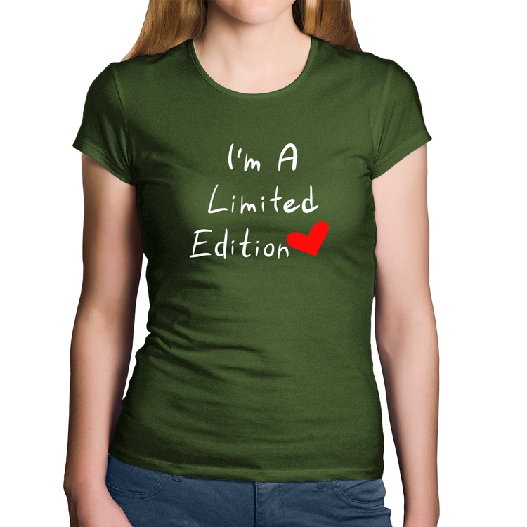 Baby Look Algodão I'm A Limited Edition - Musgo