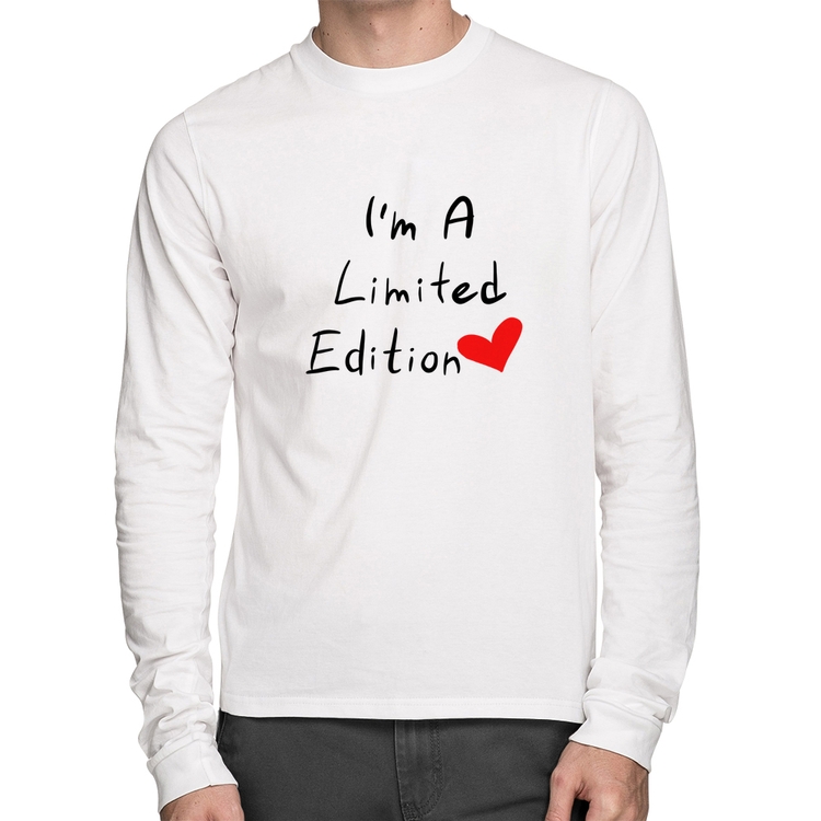 Camiseta Algodão I'm A Limited Edition Manga Longa - Branca