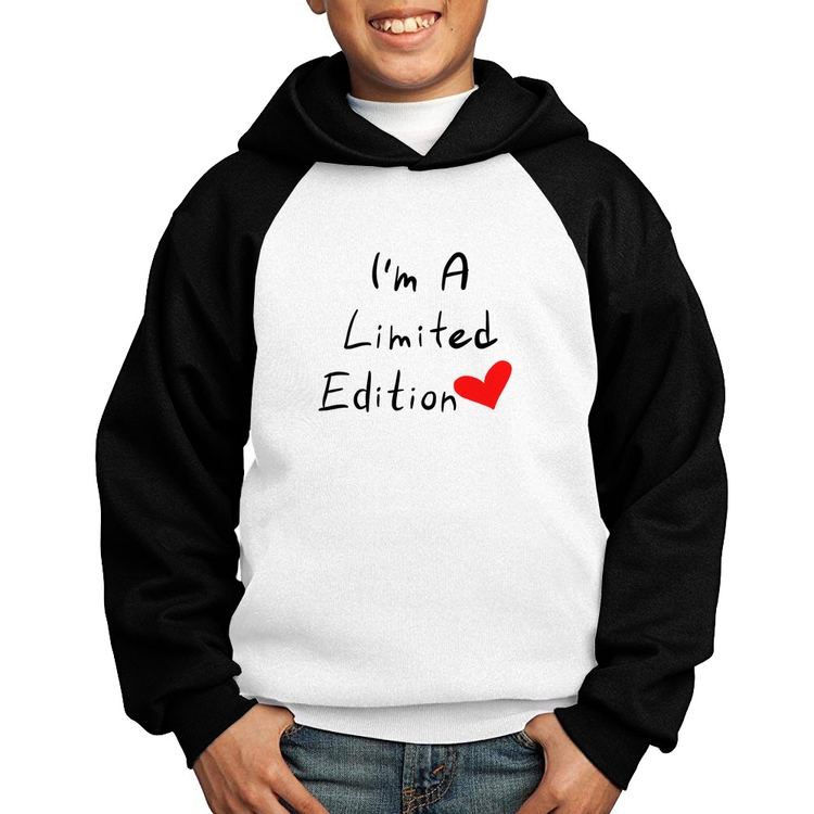 Moletom Infantil I'm A Limited Edition - Branco/Preto