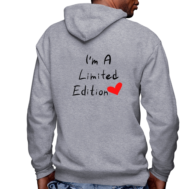 Blusa Moletom I'm A Limited Edition Masculina com Capuz e Zíper - Mescla
