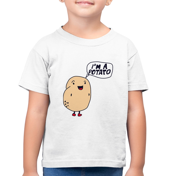 Camiseta Algodão Infantil I'm A Potato - Branca