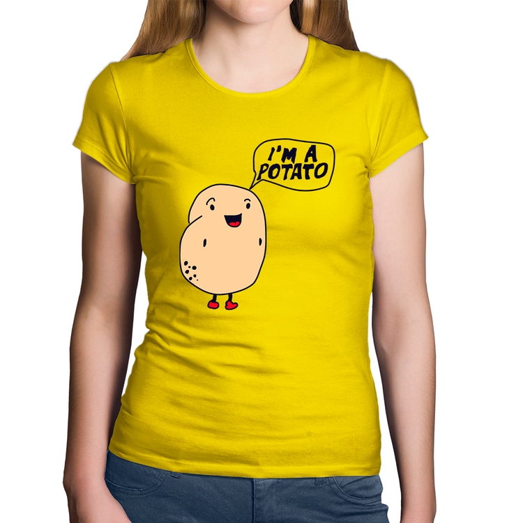 Baby Look Algodão I'm A Potato - Amarela
