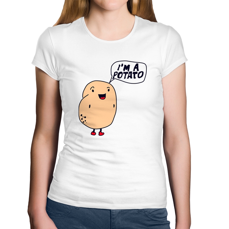 Baby Look Algodão I'm A Potato - Branca