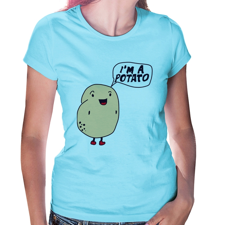 Baby Look I'm A Potato - Azul Bebê