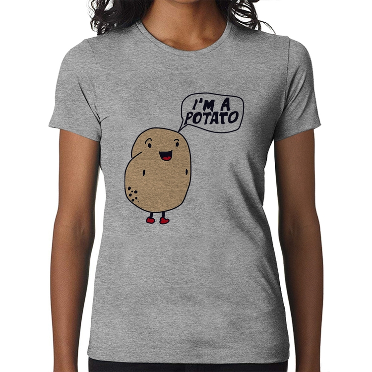 Baby Look I'm A Potato - Cinza