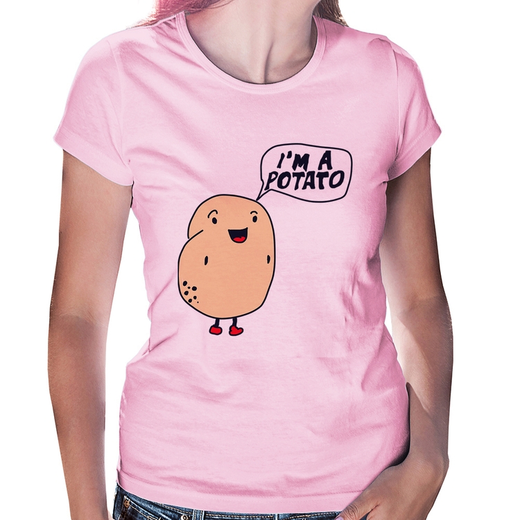 Baby Look I'm A Potato - Rosa Bebê